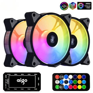 120mm Computer Case Fan RGB Heatsink Aura Sync Sata Port Cooler Ventilador Lot - Picture 1 of 32