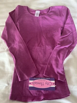 City Threads Big Girls Thermal School Party Play, Plum  - Image 1 of 4