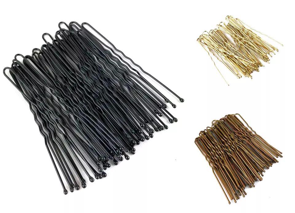 36 Long Large 6.5cm Kirby Hair Grips Clips Bobby Waved Pins Slides Black Brown