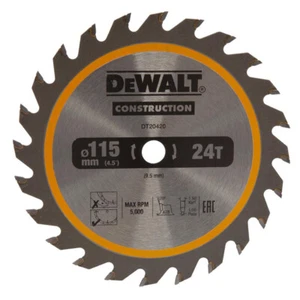 DeWALT DT20420 (115x9.5mmx24T) Construction Circular Saw Blade - Picture 1 of 2