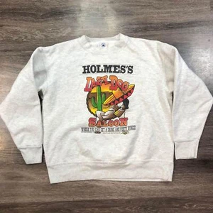 Vintage Lazy Dog Saloon Crew Neck Sweater Mens Large Grey 1993 - Picture 1 of 10