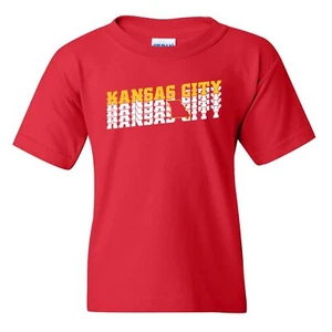 Kansas City Retro Repeat - Hometown Sports Team Football Youth T Shirt - Red - Picture 1 of 7
