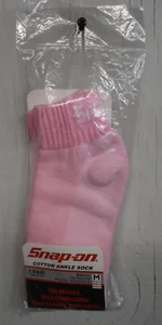 Snap-On Tools Pink Crew Socks 1pr Size M Medium Made USA Cotton Blend NEW - Picture 1 of 6
