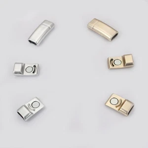 3Sets Matte Silver/Gold Rectangular Strong Magnetic Clasp For Flat Leather Cord - Picture 1 of 9