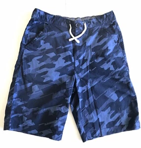 Roebuck and Co Boys Blue Army Print Shorts Size 14 Elastic Waist - Picture 1 of 4