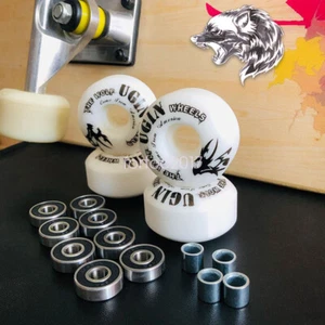 Skateboard Wheels Kit 52mm 95A Wild Wolf Cruiser Wheels ABEC-9 Bearings Spacers - Picture 1 of 9