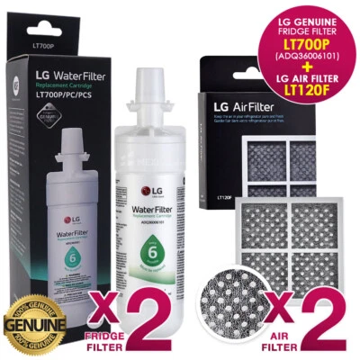 LG Genuine Fridge Water Filter ADQ36006101 / LT700P +Air filter  2 EACH  - image 1 of 4