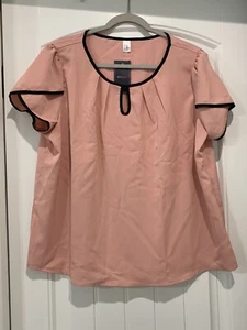 Milumia Elegant Tulip Sleeve V Neck Work Office Pleated Blouse Top Shirt Women's - Picture 1 of 8