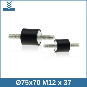A Ø75x70 M12x37 NK 75°Shore Gummipuffer Gummi-Metall-Puffer Silentbloc - Bild 1 von 2