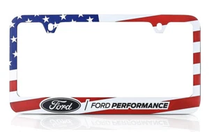 Ford Performance American Flag Patriotic Red White Blue License Plate Frame - Picture 1 of 4