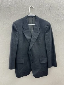 Austin Reed Mens Suit Coat Gray Wool Pinstripe Double Button Up Single Breasted - Picture 1 of 14