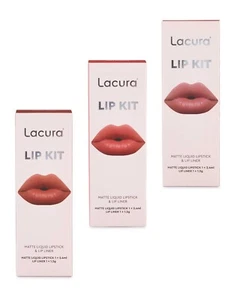 Lacura lip kit x 3 rossetto liquido opaco nuovo con scatola + lip liner 2 tonalità *Kylie dupe* - Foto 1 di 6
