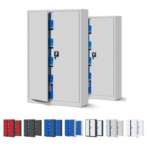 2er Set Aktenschrank XXL Metallschrank Büroschrank Werkzeugschrank Stahlschrank - Bild 1 von 36