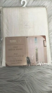 Home Trends ein transparentes Panel beige Leinen zerkleinerte Streifen Größe 55 Zoll x 63 Zoll - Bild 1 von 4