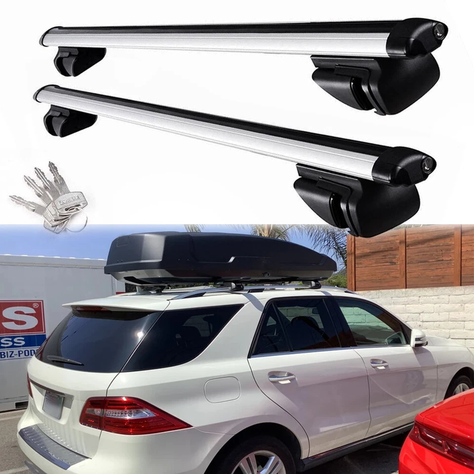 48" Aluminum Car Top Cross Bar Luggage Roof Rack For Mercedes-Benz ML350 2003-15 Foto 1 de 4