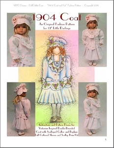 "1904 Coat and Hat" Fashion Pattern for Dianna Effner's 13" Little Darlings - Picture 1 of 6