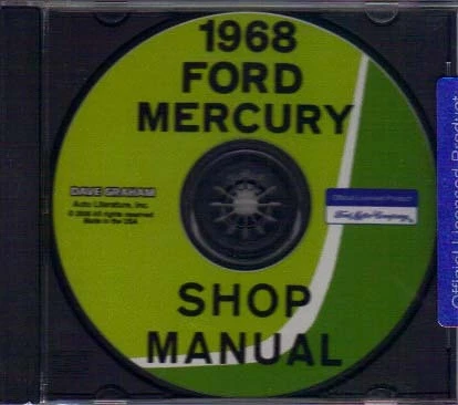 Ford/Mercury 1968 (tamaño completo) manual de taller en CD-GALAXIE 500, XL, LTD, personalizado Foto 1 de 1