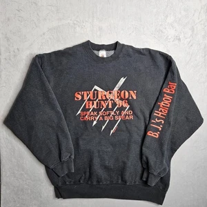 Vintage Sturgeon Hunt '96 Sweatshirt Herren XXL schwarz Fruit of the Loom Crewneck - Bild 1 von 11