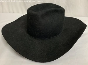 Men's Ariat Black 2X Premium Wool Cowboy Cowgirl Western Hat Size 7 1/8 - Picture 1 of 10