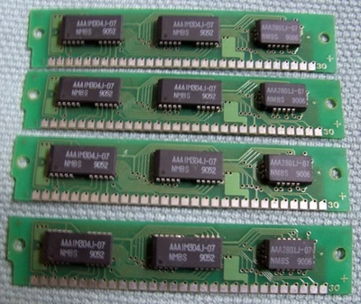 1 MB RAM: 30-pin SIMM BEAM  AAAIM304J-07, 256 KB, 70ns, 4 Stück - Bild 1 von 2
