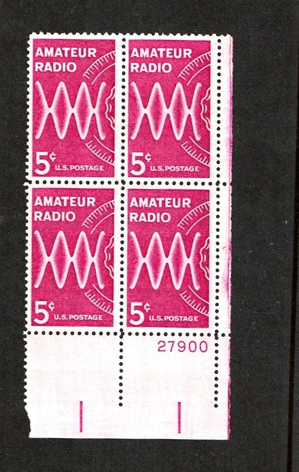 1964 U.S Commem 5c AMATEUR RADIO PLT# Blk of 4 Sc#1260 M/NH/OG/Pristine - Image 1 of 1