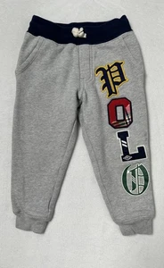 Polo Ralph Lauren Embroidered Spell Out Patch Size 3T Joggers Sweatpants Toddler - Picture 1 of 8