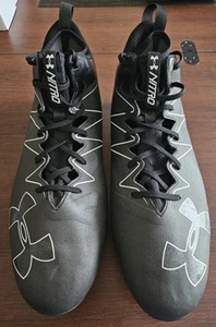Under Armour Nitro Mid D Men's Football Cleats Size 15 Black/White 1269717-001 - Picture 1 of 8