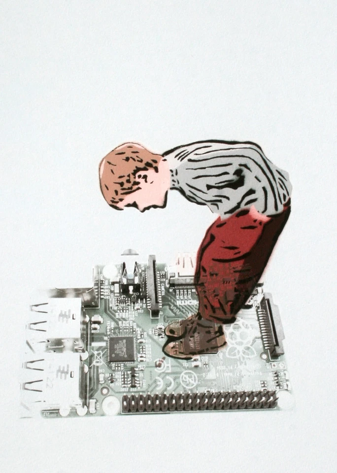 ORIGINAL CAMILLE MANK "MIXED REALITY -RASPBERRY PI" 3/10, HANDSIGNIERT, 2025 - Bild 1 von 4