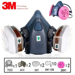 17 in 1 3M 7502 Staub Gas Atemschutzmaske halbes Gesicht Staubmaske zum Lackieren Sprühen # - Bild 1 von 18