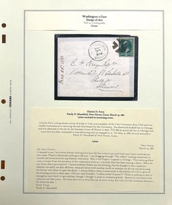 Specialty Collection - US Stamp Sc184 Washington 3c Mourning cover 1881 +letter - Picture 1 of 5