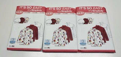 NEW Lot of 3 Simplicity CHEF JACKET & HAT Sewing Patterns Men~Women~L9727 S-XXL - Image 1 of 2