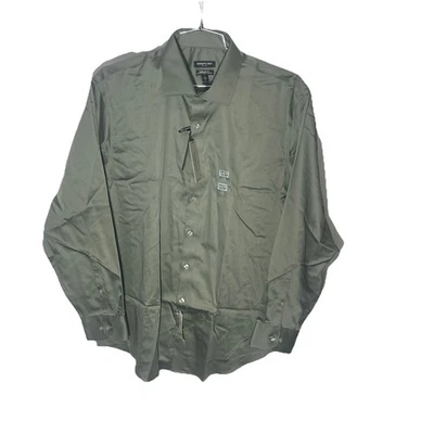 Мужская зеленая сорочка Awareness Kenneth Cole Slim Fit без железа размер 17,5 34/35 - Изображение 1 из 4