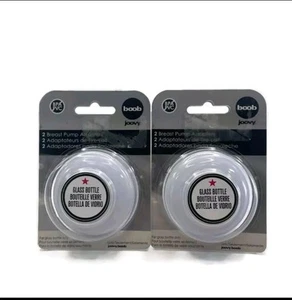 4 Pack Breastpump Adapters for Joovy Boob Glass Bottles White- Free Airnoogie SM - Picture 1 of 8