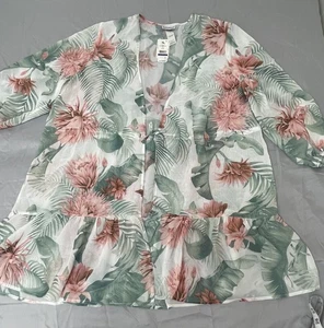 Tommy Bahama Breezy Botanical Open FT Tunic Women's size XL - Picture 1 of 12