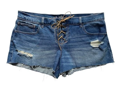 Pantalones Cortos Hollister Para Mujer Tiro Bajo De Colección Sueltos Con Cordones Talla 15 Y2K Festival Boho Foto 1 de 4