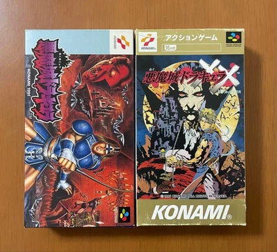 Castlevania ＆ Castlevania X X W/box Super Famicom  SFC Cartridge KONAMI Tested - Image 1 of 4