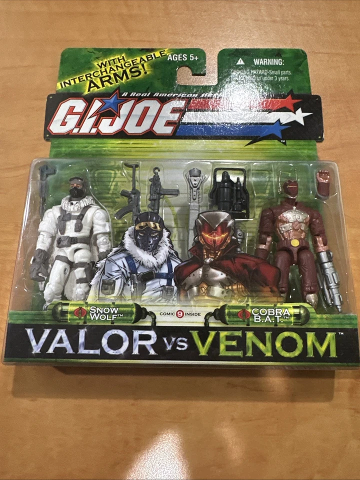 GI Joe Valor VS Venom Snow Wolf Cobra BAT 2 Figure Pack 2004 MOC NEW Sealed - Image 1 of 1