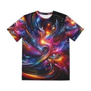 Galaxy Phoenix Art T-Shirt Neon Firebird Unisex Tee Festival Psychedelic Top - Bild 1 von 33