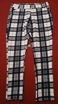Fuego Moda Pants Plaid Print Elastic Waist Pockets Size 3X - Image 1 of 4