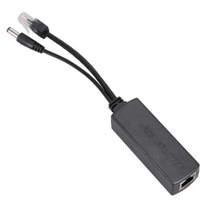 12V 2A Power Over Ethernet Splitter Adapter for IP Cameras (Black) - Zdjęcie 1 z 12