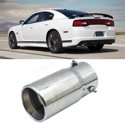 For Dodge Challenger 1.5" to 2.7" Exhaust Pipe Tip Rear Tail Throat Muffler - Image 1 of 4