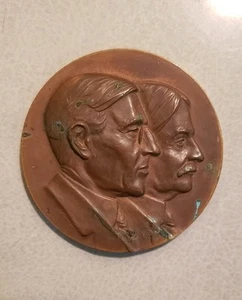 RARE 1913 PRESIDENT WOODROW WILSON - THOMAS MARSHALL INAUGURATION BRONZE MEDAL - Picture 1 of 5