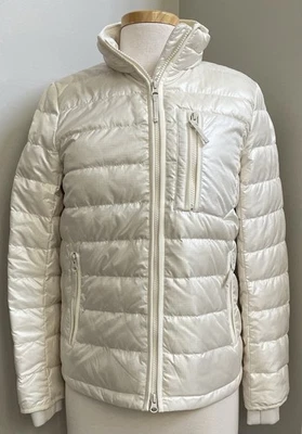 NWT's JCrew Women's Small Ivory Puffer Jacket Full Zip/Pocket - Image 1 of 4