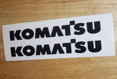 Komatsu 16” BLACK Vinyl Decal Sticker (Set of 2) Excavator Forklift Loader - Image 1 of 2