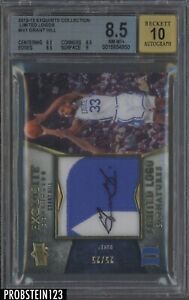 2012-13 UD Exquisite Limited Logos Grant Hill HOF Patch 25/25 BGS 8.5 w/ 10 AUTO