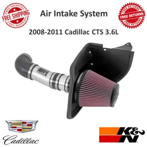 K&N Performance Silver Air Intake System 12.31 HP For 08-11 Cadillac CTS 3.6L - Foto 1 di 12