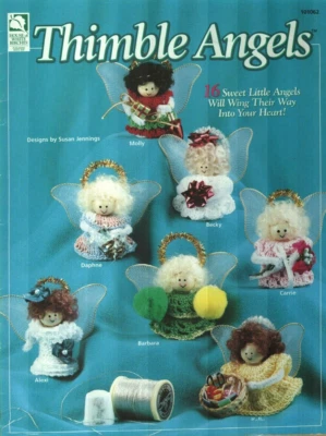 USED THIMBLE ANGELS 16 SWEET LITTLE ANGEL DESIGNS CROCHET PATTERN BOOK - Image 1 of 2