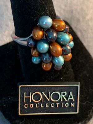 Anillo con racimo de perlas cultivadas de agua dulce Honora - talla 8 Foto 1 de 4