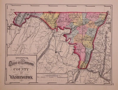 Mapa del condado de 1873 ~ Condado de Washington, Maryland ~ (14x17)-#03 Foto 1 de 3