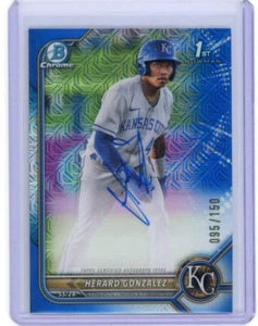 Herard Gonzalez 2022 1st Bowman Chrome Prospect Auto Blue Choice /150 #CPA-HG - Picture 1 of 2